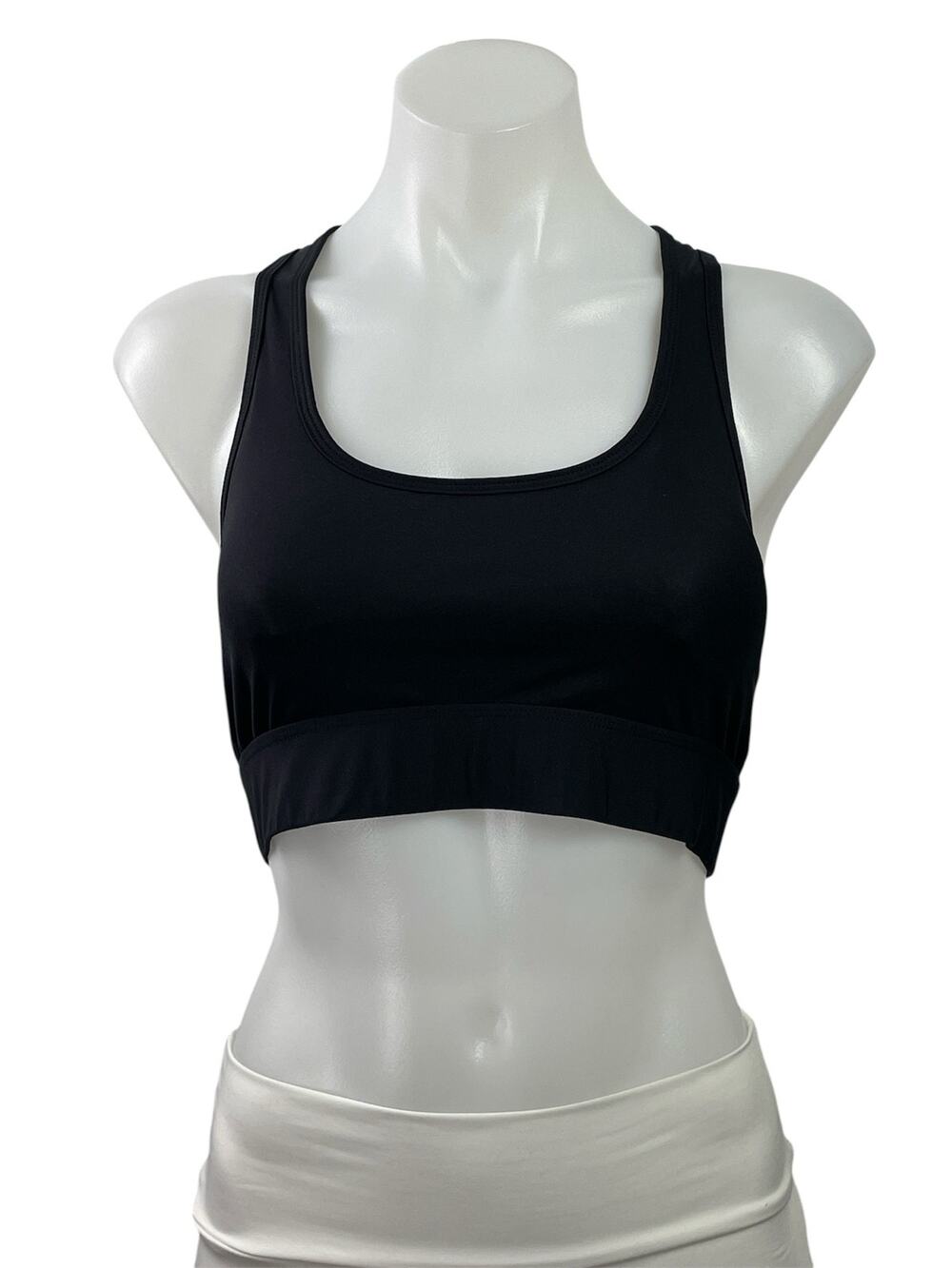 Fabletics Women's Black Scoop Neck Racerback Yoga Athletic Sports Bra Crop Top M